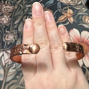 Handcrafted Hammered Copper Open Cuff Bracelet - Artisan Bangle from Grenada 🇬🇩